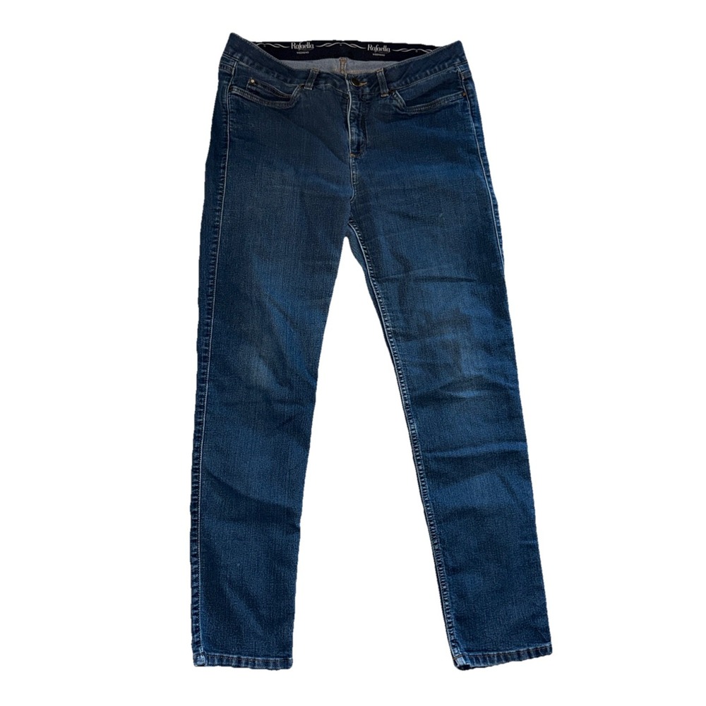 Rafaella Weekend Women's Size 14 Denim blue Jeans Slimming tapered leg stretch